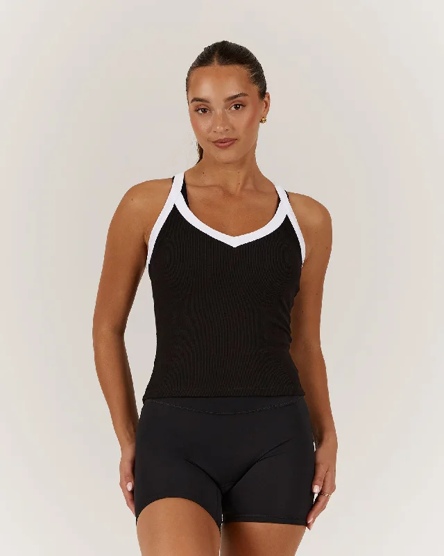 DEFINITION RIBBED TANK TOP - BLACK graphic tank top