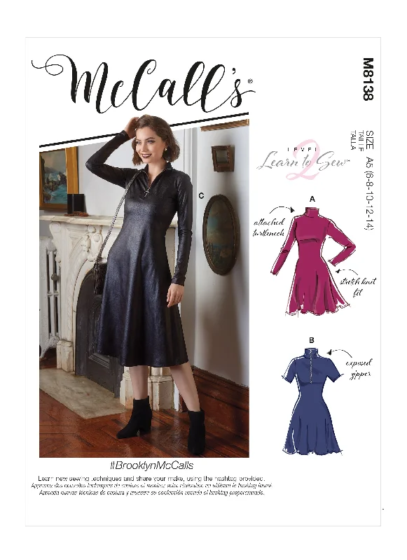 McCall's Pattern M8138 Misses' Dresses Tunics Silk luxurious