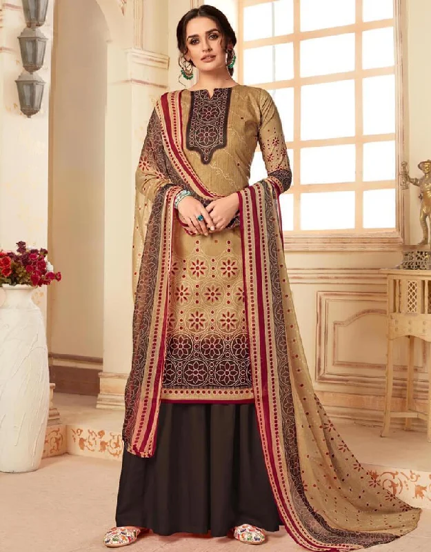 Beige Pure Cotton Palazzo Dress Tunics Evening elegant