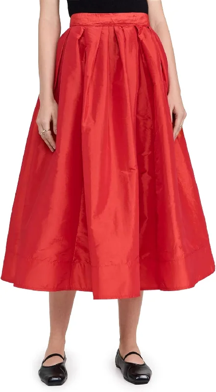 Free People Women's Emilia Full Skirt, High Risk Red lace skirt romantic