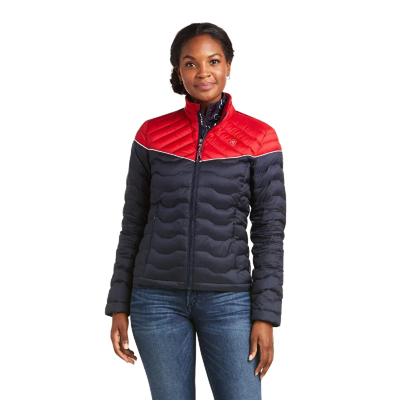 Ariat Team Ideal 3 Down Jacket Colourblock Belted Jacket Elasticated Jacket Padded Jacket