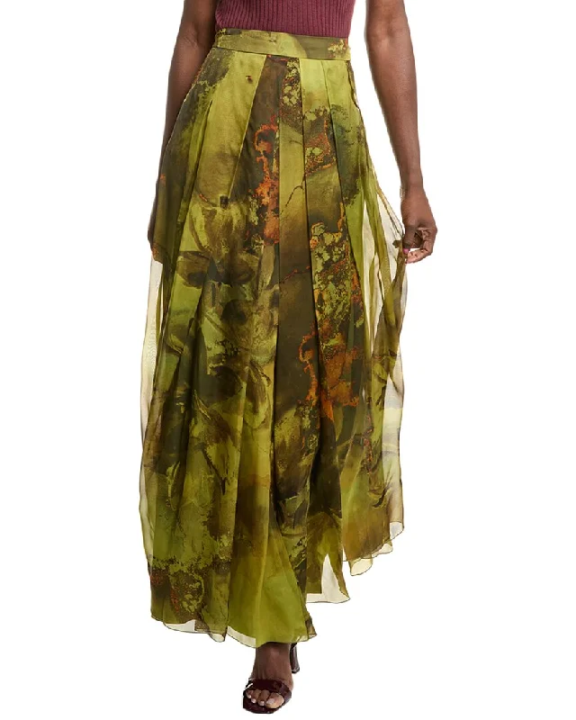 Alberta Ferretti Silk Maxi Skirt lace skirt intricate