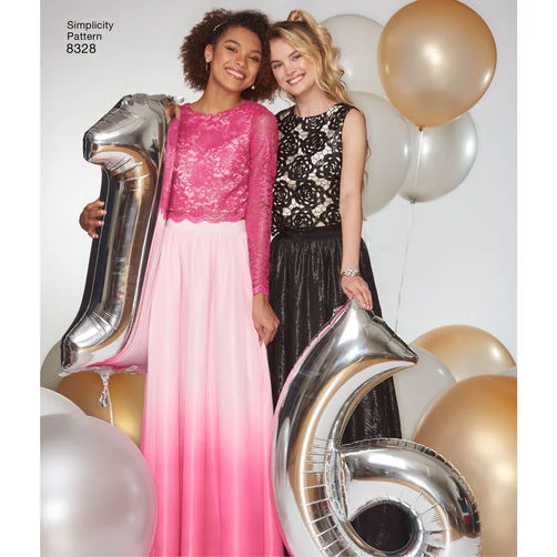 Simplicity  Skirts and Tops S8328 pleated skirt texture