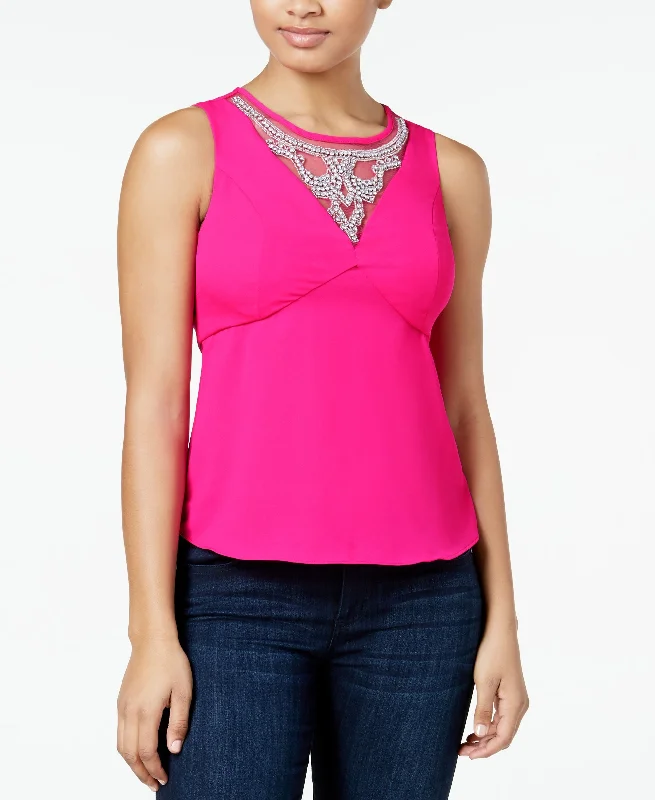 XOXO Juniors Embelllished Illusion Tank Top turquoise tank top