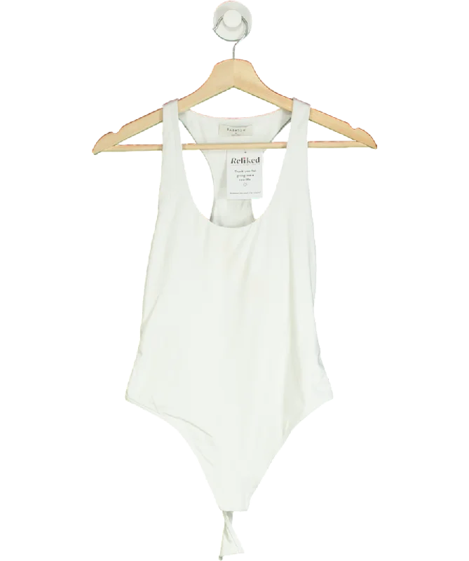Babaton White Contour Tank Bodysuit UK S soft pink tank