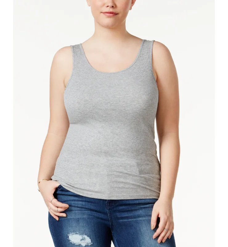 Celebrity Pink Trendy Plus Size Ribbed Tank Top flexible tank top