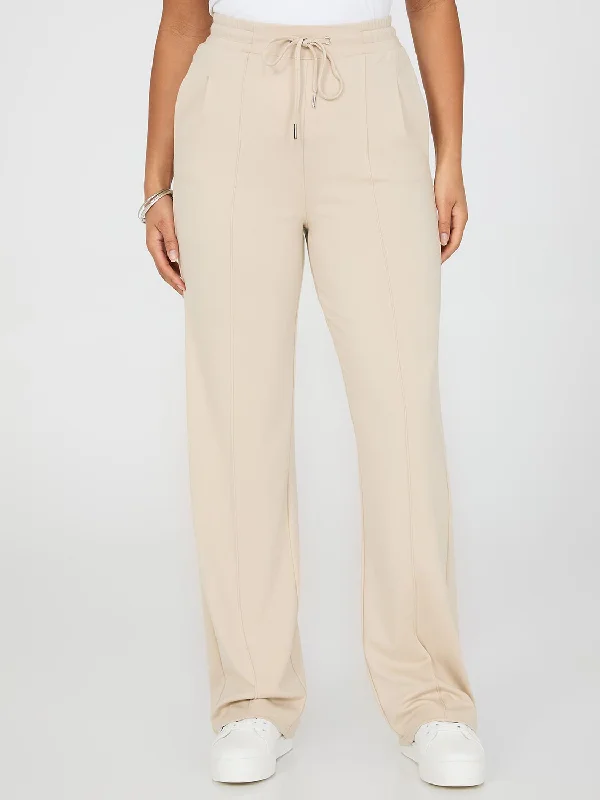Front Pintuck Wide-Leg Pants Casual Yoga Pants