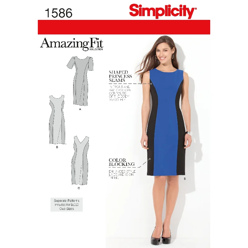 Simplicity Pattern 1586 Women's and Plus Size Amazing Fit Dress Maxi Flowy Bohemian