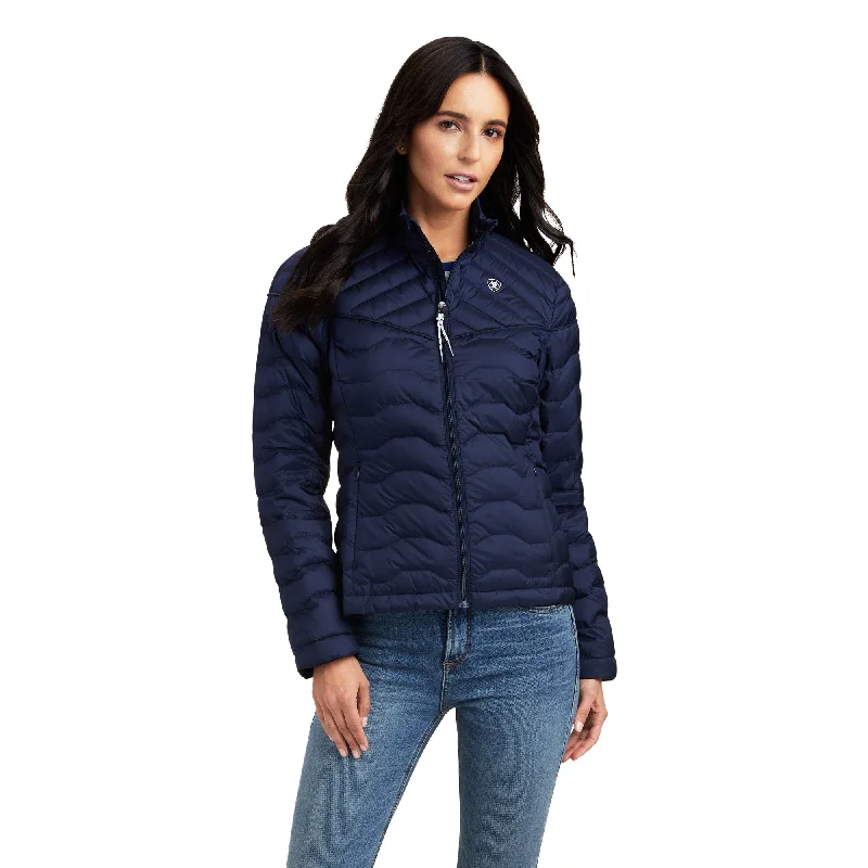 Ariat Ideal Down Jacket Navy Print Jacket Jacquard Jacket Embroidered Jacket