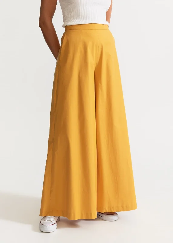 Women's Palazzo Cotton Pants  Mustard Casual Sweatpants Style
