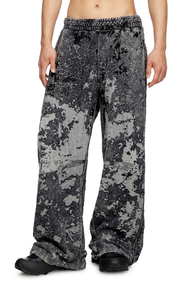 Burnout Track Pants With Camo Effect Comfortable Fleece Pants