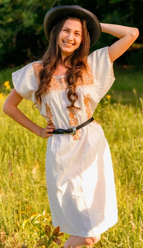 Chapalla Traditional Embroidered Floral Pleated Dress Tunics Practical durable