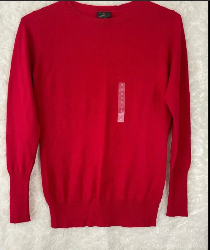 Worthington women’s Long Sleeve Crew Neck Sweater Satin Blend Silk Blend Wool Blend