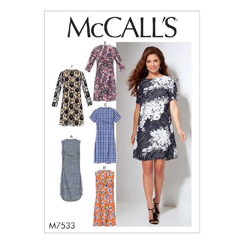 McCall's Pattern M7533 Misses'/Women's Fitted, Sheath Dresses Tunics Essential wardrobe