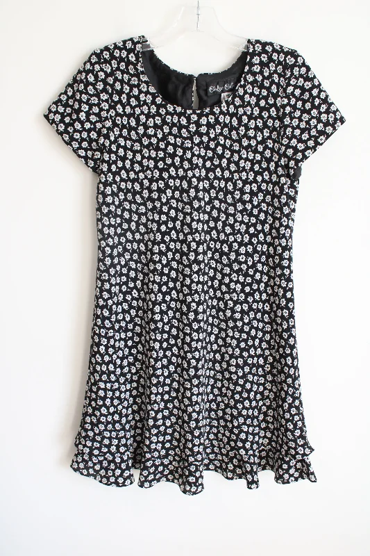 Chelsea Collection Black White Floral Vintage Chiffon Dress | 10 Petite Tunics Travel practical