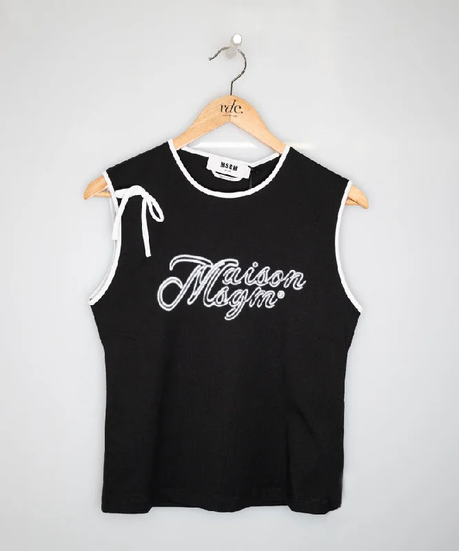 MSGM tank top Black breathable tank top