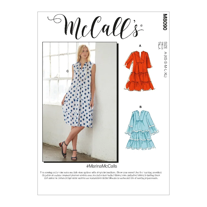 McCall's Pattern M8090 Misses' Dresses & Belt Tunics Plaid country
