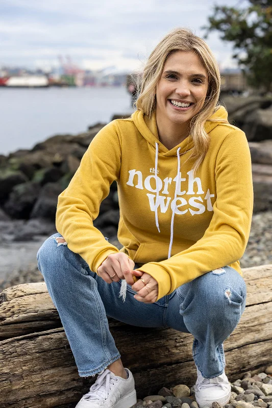 Northwest Vintage Hoodie - Mustard Hoodie with Emblem Brand Identity