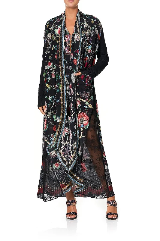 LONG CASUAL JACKET WITH LACE INSERTS HEUTE PROVINCIAL Cotton Jacket Linen Jacket Terry Jacket