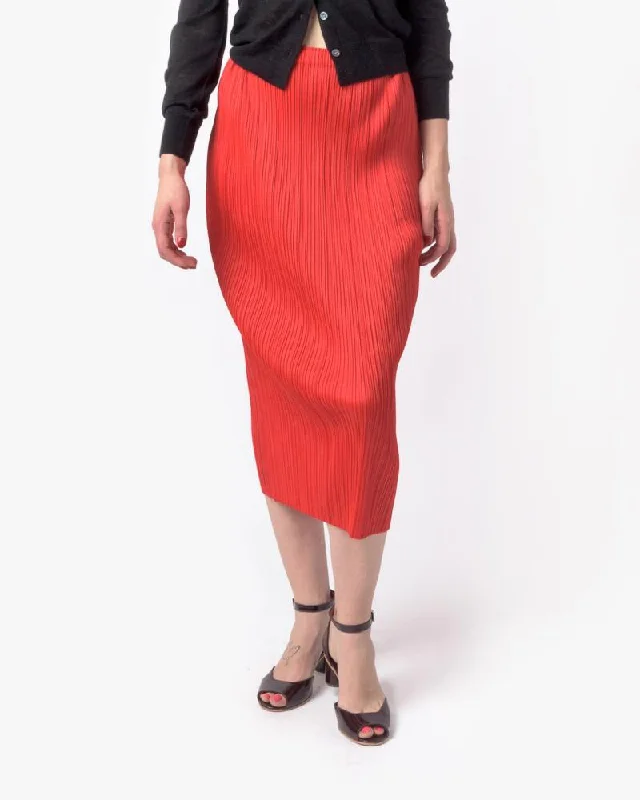 Slim Skirt in Red wool skirt thick