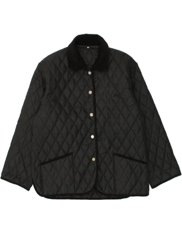 BRUGI Womens Quilted Jacket IT 46 Large Black Polyamide Hoodie Zip-Up Jacket Button-Up Jacket