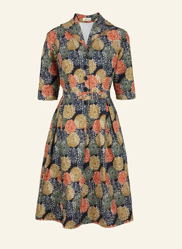 Ida Dress - Navy Pinecones Tunics Stylish modern
