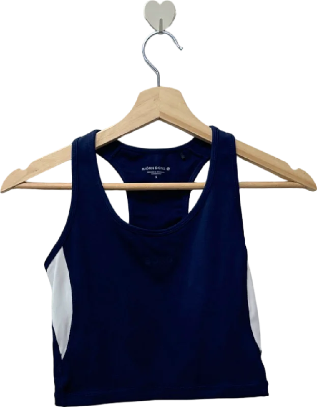 Björn Borg Navy Borg Crop Tank UK S spandex blend tank