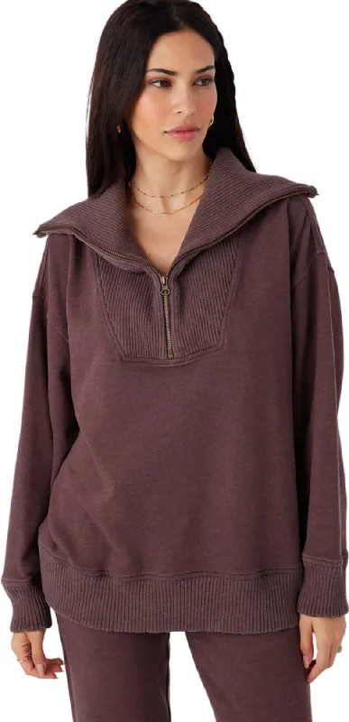 Karma Mock Neck Fleece Quarter-Zip Sweater - Women's|-|Chandail en molleton à col montant et à glissière 1/4 Karma - Femme High Neck Crew Neck V-Neck
