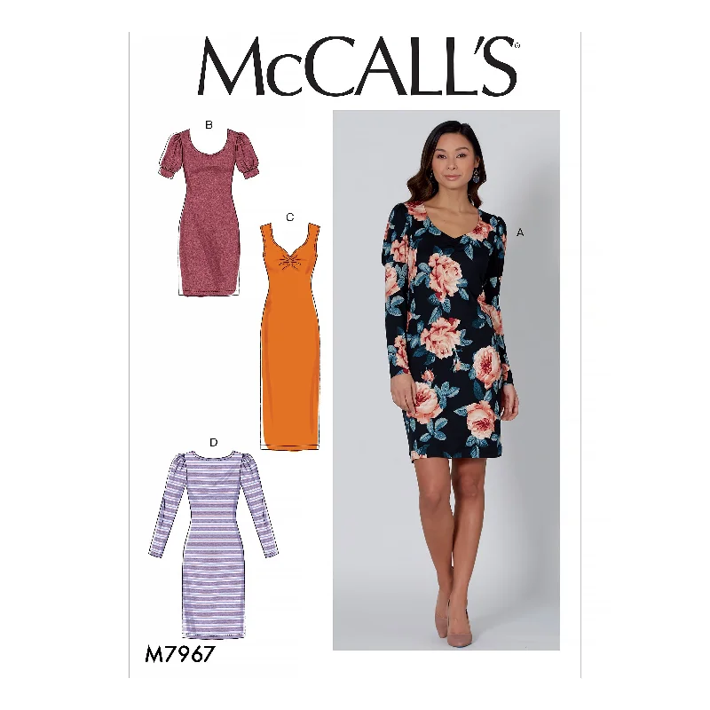 McCall's Pattern M7967 Misses' Dresses Off-the-shoulder Chic Trendy