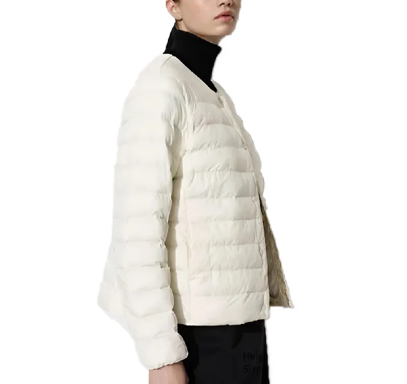 Uniqlo Women's Pufftech Compact Jacket 01 Off White Chenille Fabric Brocade Fabric Lace Fabric