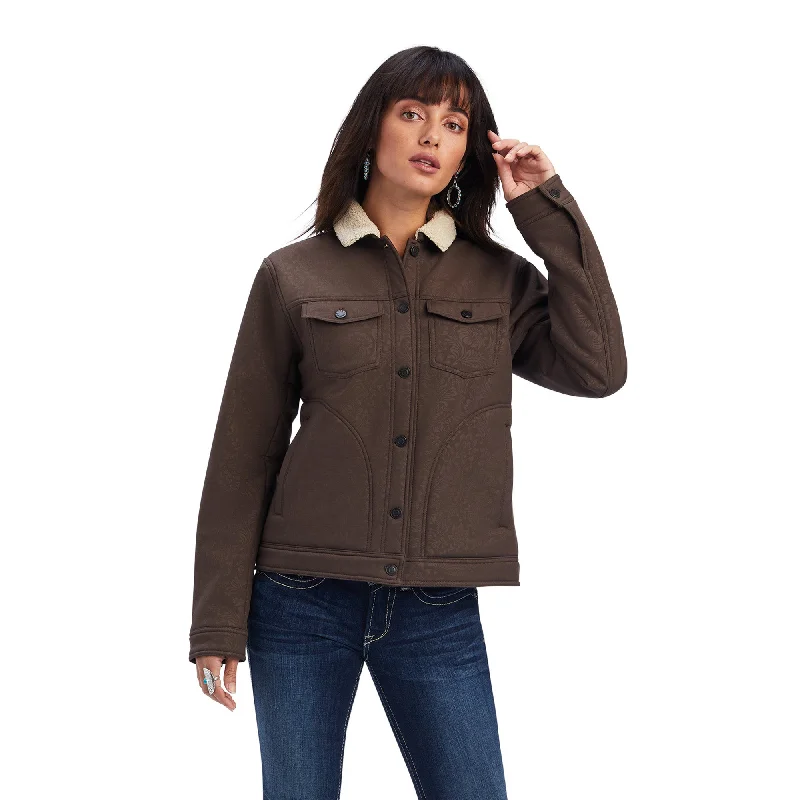Women's Ariat Trucker Softshell Jacket #10042082X-C Stand-Up Collar Roll-Neck Collar Turtle Neck