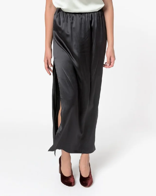 Azour Skirt in Black velvet skirt glossy