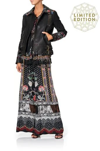 STUDDED BIKER JACKET HEUTE PROVINCIAL One-Shoulder Jacket Off-the-Shoulder Jacket Asymmetrical Jacket