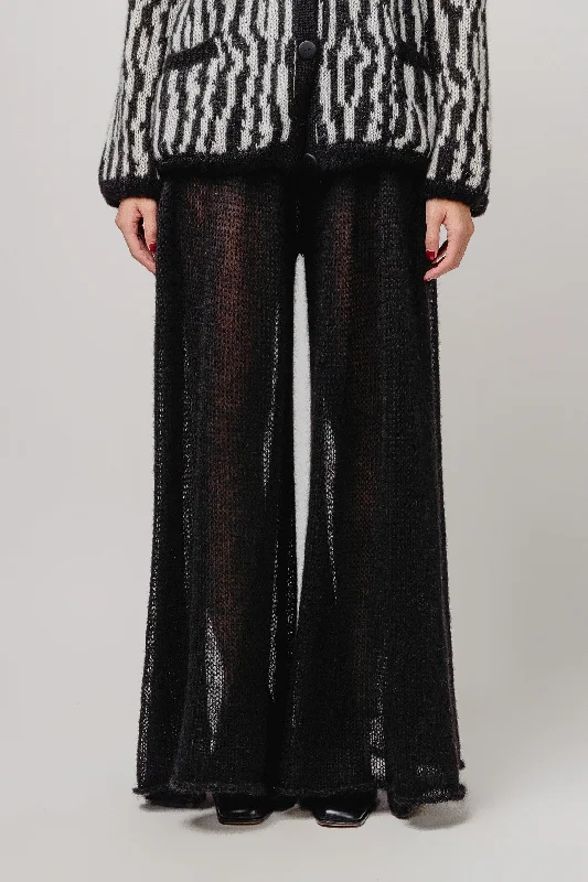 Roots Mohair Pants Black Soft Cotton Pants