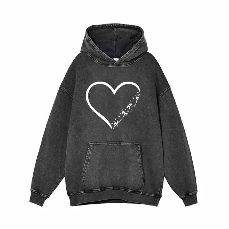 Heart Dancer Vintage Washed Hoodie Hoodie with Cropped Fit Short Trendy