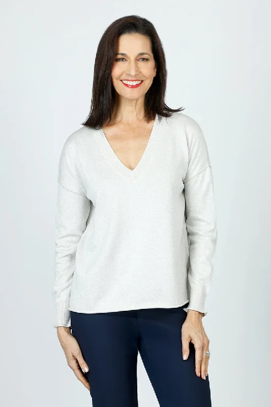 Lolo Luxe V Neck Sparkle Sweater Machine Wash Dry Clean Hand Wash