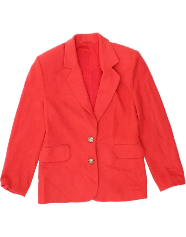 VINTAGE Womens 2 Button Blazer Jacket UK 18 XL Red Denim Jacket Leather Jacket Suede Jacket