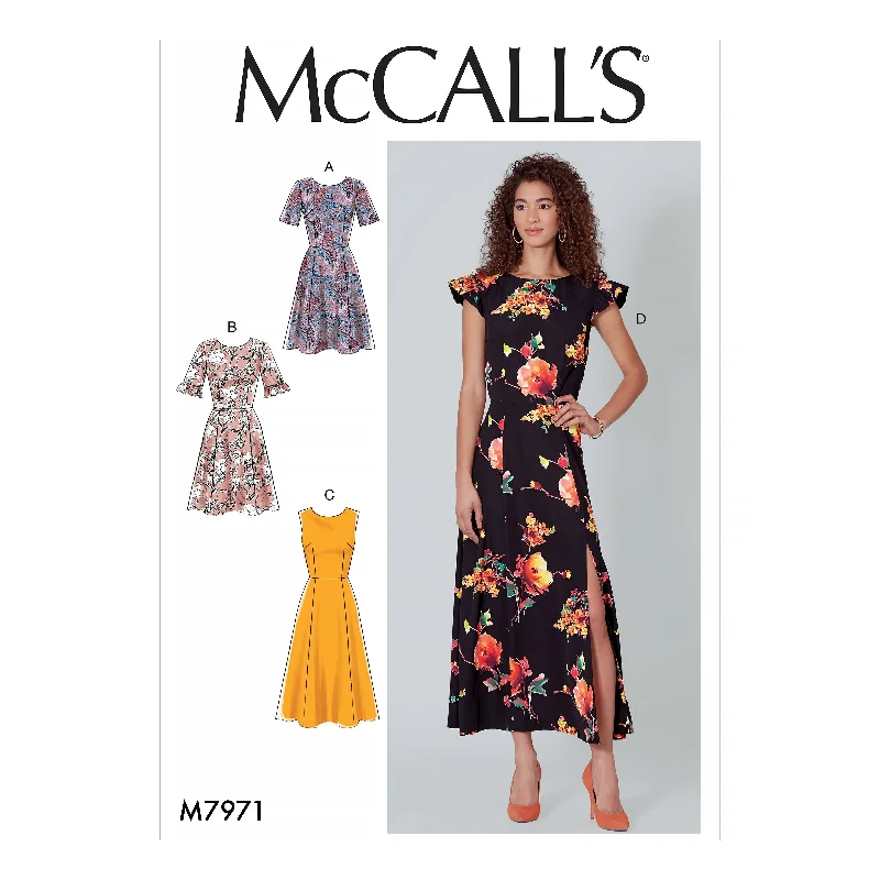 McCall's Pattern M7971 Misses' Dresses Square Neckline Feminine