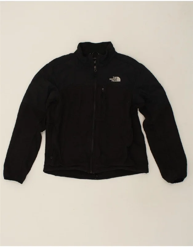 THE NORTH FACE Womens Fleece Jacket UK 14 Medium Black Notch Collar Jacket Peter Pan Collar Jacket Cowl Neck Jacket