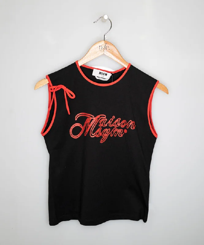 MSGM tank top Black/Red casual tank top