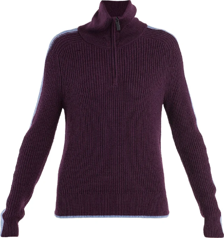 Lodge Merino Long Sleeve Half-Zip Sweater - Women's|-|Chandail à manches longues et demi-glissière en mérinos Lodge - Femme Ribbed Striped Patterned