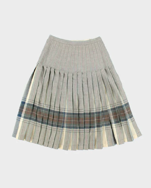 Vintage Highland Queen Pleated Wool Skirt - S tiered skirt playful