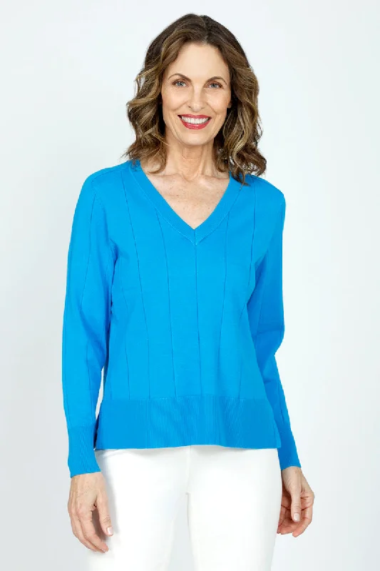 Metric Slit V Neck Sweater Soft Cozy Warm