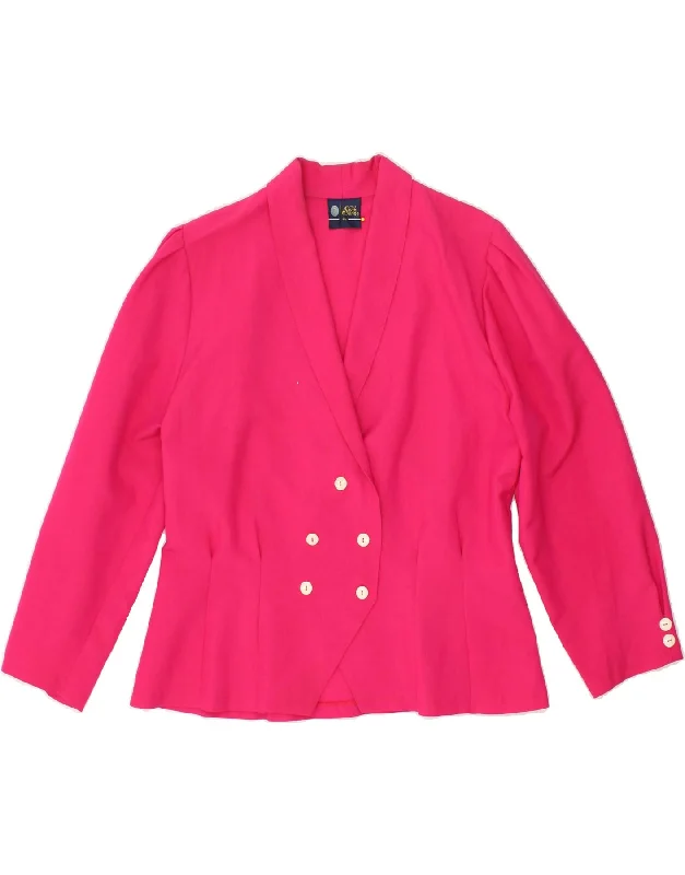 YOUR SIXTH SENSE Womens Double Breasted Blazer Jacket IT 44 Medium Pink Fleece Jacket Down Jacket Feather Jacket