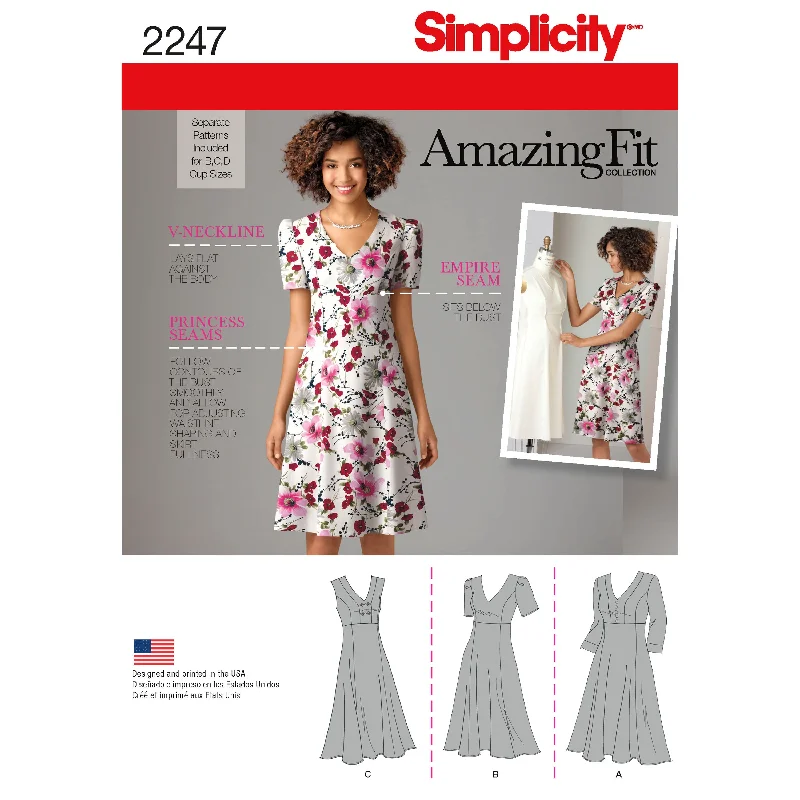 Simplicity Pattern 2247 Women's & Plus Size Amazing Fit Dresses Shift Classic Vintage