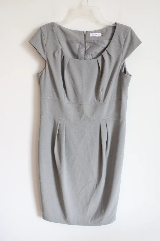 Calvin Klein Cap Sleeved Gray Dress | 12 Crew Neckline Sporty