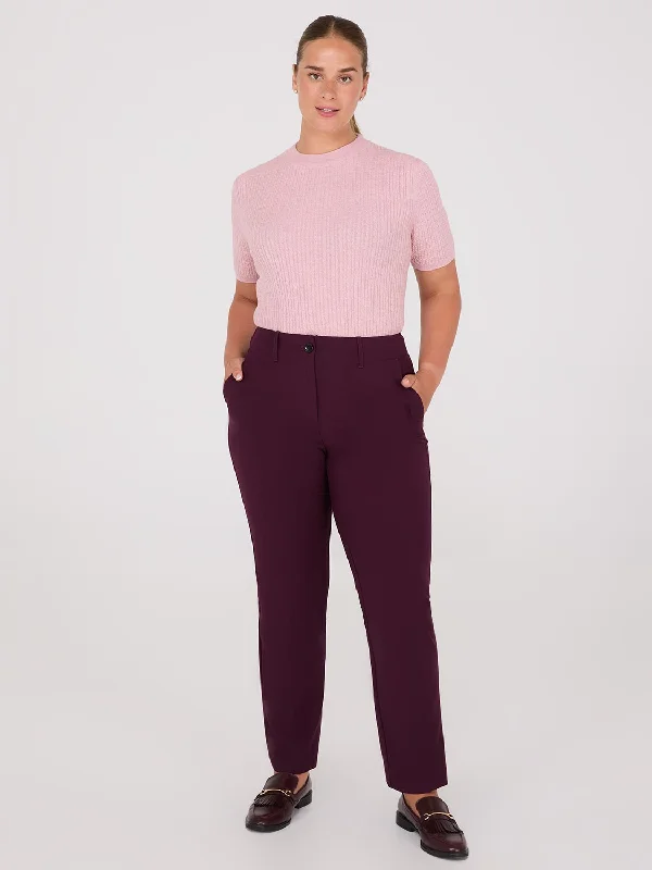 No Waistband Straight Leg Pants Comfy Zip-Up Pants