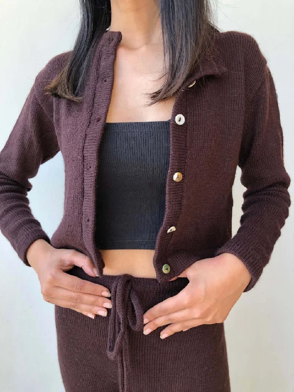 Foxys Wood Merino Cropped Sweater Chenille Fabric Brocade Fabric Lace Fabric
