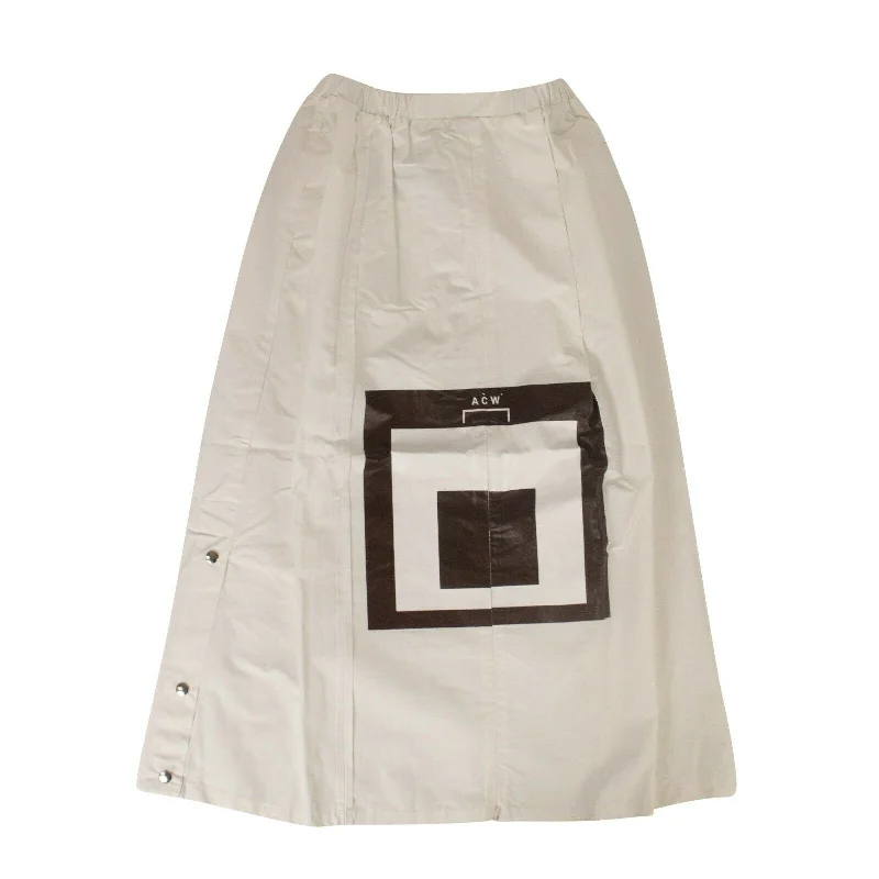 A-COLD-WALL* White Cotton Snap Midi Skirt silk skirt elegant