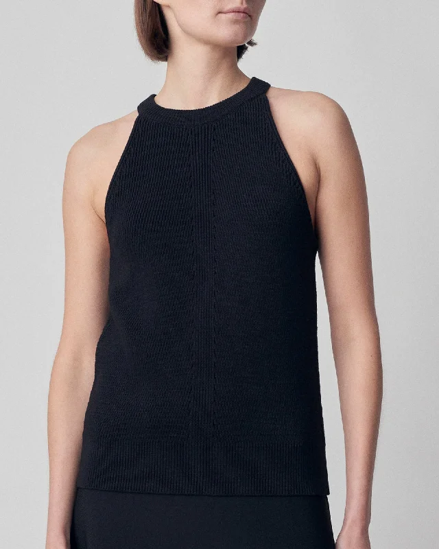 Pointelle Ribbed Tank lace back tank